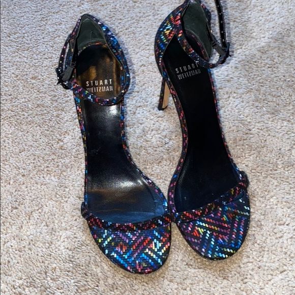 Stuart Weitzman Multi Color Sandal 6 1/2 - Picture 1 of 3